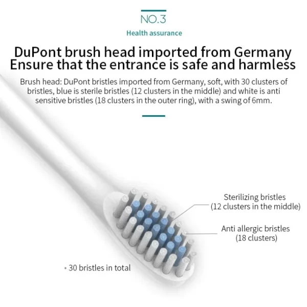 Brosse à dents électrique automatique pour adultes et enfants, brosse à dents universelle à poils souples, charge de brosse à dents automatique à Six vitesses – Image 5
