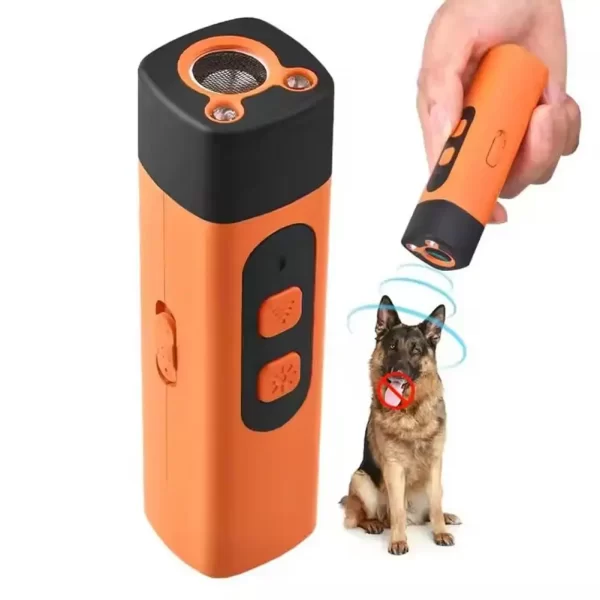 Répulsif ultrasonique pour chiens de compagnie, dissuasion des aboiements de chien avec lampe de poche LED, répulsif d'entraînement pour chiens rechargeables, outil Anti-aboiement – Image 6