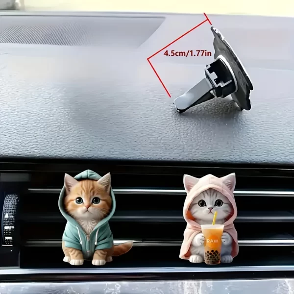 Charmant chat acrylique voiture aromathérapie, parfum durable, clip de ventilation, décorative et aromathérapie – Image 4