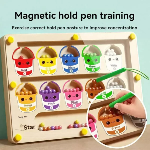 Boule de marche labyrinthe magnétique pour enfants, Classification des couleurs, formation à la Concentration pour bébés de 3 à 4 ans, jouet Puzzle pour l'éducation précoce, nouvelle collection – Image 5