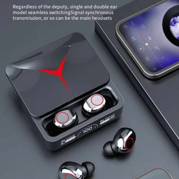 Écouteurs sans fil Bluetooth 5.3 TWS M90 avec micro, écouteurs de jeu, écouteurs de sport, casque pour iPhone, Xiaomi, original – Image 5