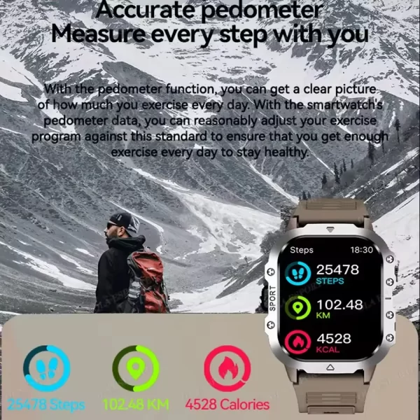 2025 nouvelle montre intelligente hommes pour Huawei Xiaomi militaire extérieur GPS Sport montres fréquence cardiaque sommeil étanche montre intelligente IOS Android – Image 5