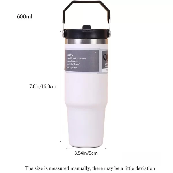 Tasse thermos en acier inoxydable de 30 Oz, matériau Tritan, poignée de ruban isolant sous vide Double couche, parfaite pour les boissons glacées et chaudes – Image 4