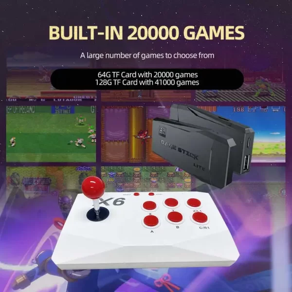 Console de jeu vidéo d'arcade 4K, bâton de jeu TV pour Console PS1/MAME/SEGA avec câble d'extension HD, Joysitck d'arcade double – Image 2