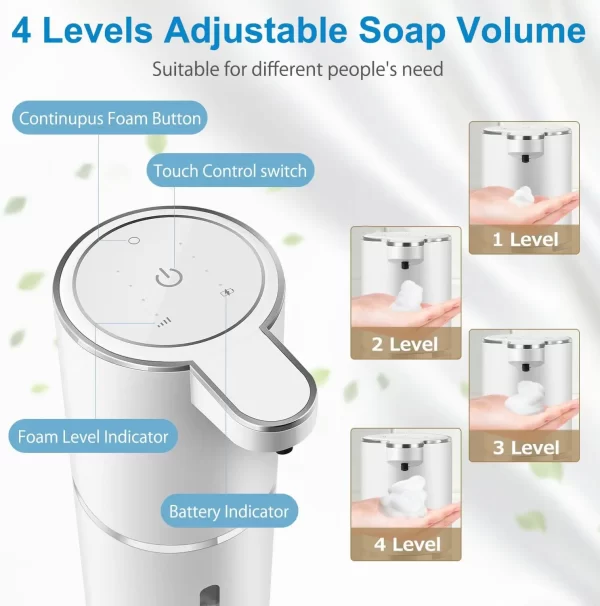 Machine à mousse de nettoyage distributeur de savon portable sans contact domestique capteur automatique mousse désinfectant pour les mains capteur toilette publique – Image 7