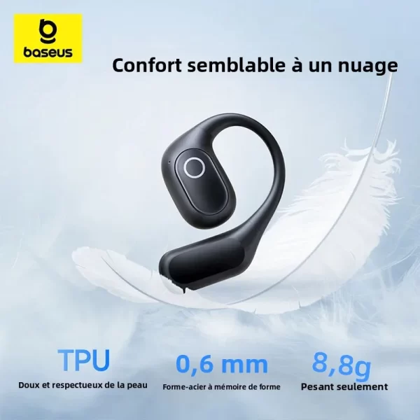 Baseus Eli 2i Fit écouteurs à oreille ouverte véritable sans fil Bluetooth 6.0 crochets d'oreille écouteurs IPX5 étanche sport écouteurs basse Boost – Image 4