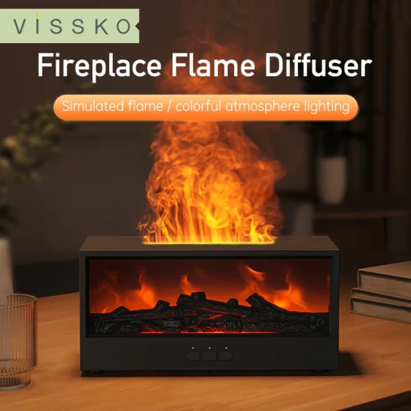 VISSKO Creative Chimney Air Humidifier Diffuseur d'huile essentielle sans eau Auto-Off Aroma avec télécommande de lumière LED pour cadeau – Image 3
