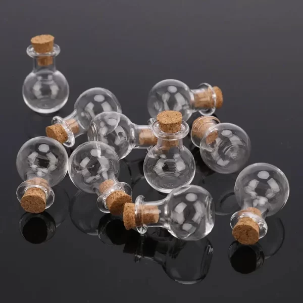 Petites bouteilles en verre, 10 pièces, bouteille de Potion Miniature, Mini flacons en verre de liège pour mariage – Image 3