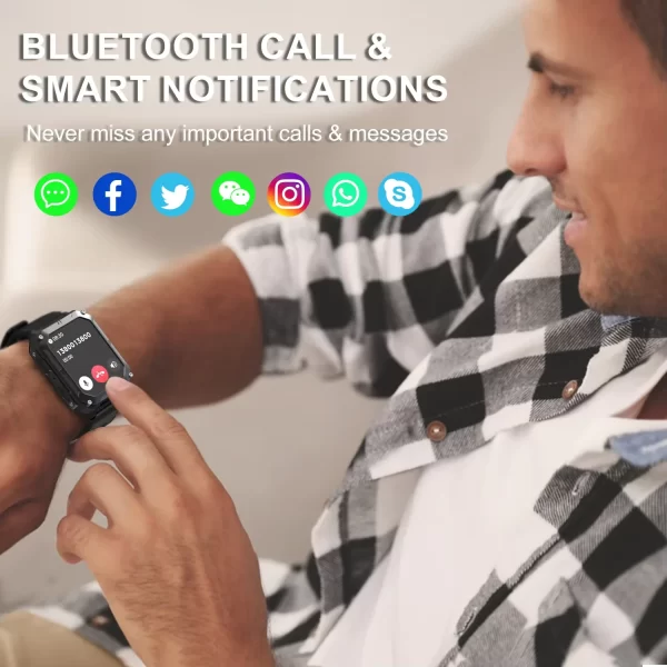 Montre intelligente de sport C20Pro pour homme, appel Bluetooth, étanche IP68, mode multi-sports, surveillance de la santé, montre intelligente militaire – Image 2