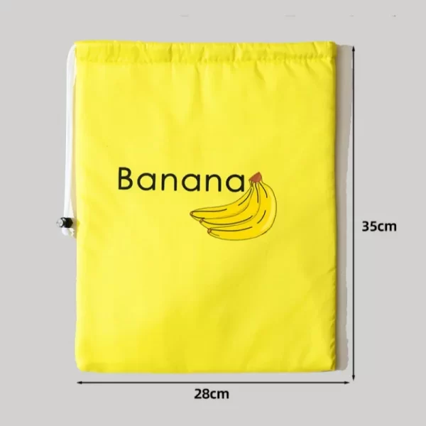 Sacs de rangement durables pour banane jaune, 1/2/3/5 pièces, sacs de conservation isolés pour fruits et légumes frais, sac de conservation de banane à cordon de serrage. – Image 7