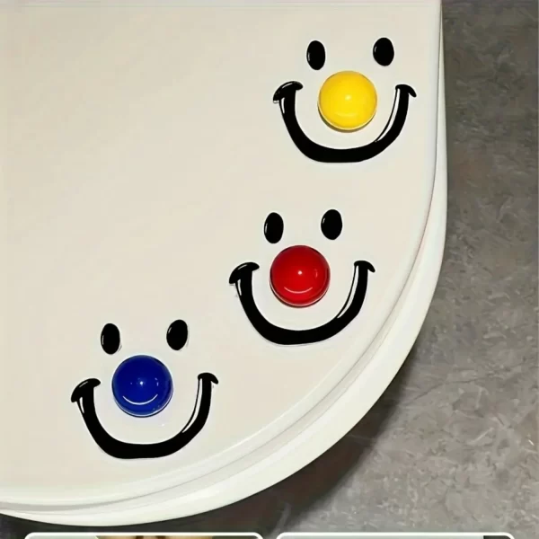 Lève-couvercle de toilette en boule de sourire Dopamine de Style contemporain, forme ronde, ouvre-couvercle de siège de toilette portatif pour salle de bain – Image 3