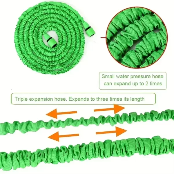 Tuyau magique haute pression extensible de 200 pieds, 7 fonctions de pulvérisation d'eau, pistolet, matériaux durables, outils d'arrosage de jardin domestique – Image 3