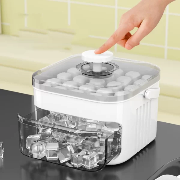 Machine à glaçons à 50 cubes avec capuchon de presse facile avec couvercle facile à presser Machine à glaçons de grande capacité moule à glaçons réutilisable de qualité alimentaire – Image 3