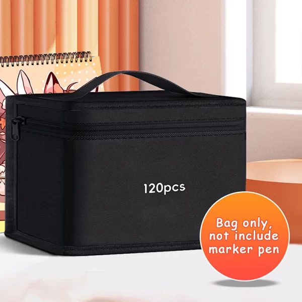 12/24/36/48 pièces sac à crayons Art marqueur stylo sac de rangement grande capacité toile marqueur stylo organisateur pliant carré marqueur stylo pochette – Image 10