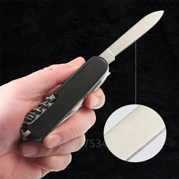 Couteau de poche multifonctionnel pliant de l'armée, outils à main suisses, outil opaque, équipement EDC, camping en plein air, survie – Image 9