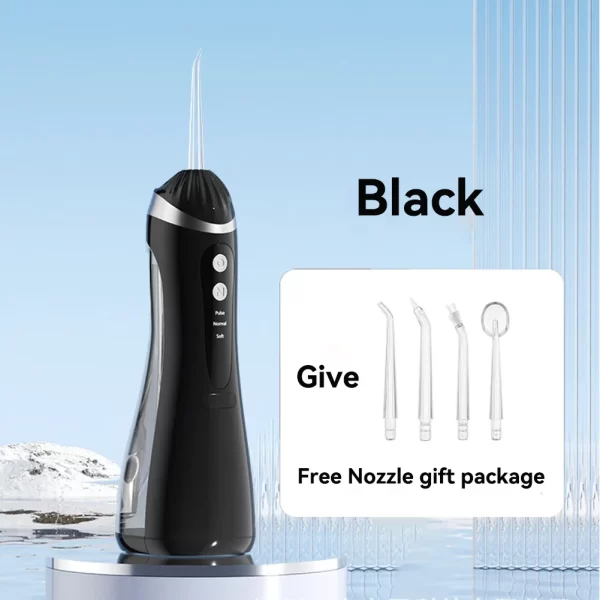 Irrigateur buccal, 3 Modes de nettoyage, Portable, Rechargeable, étanche IP65, fil dentaire, blanchiment des dents, Jet, 200ML – Image 10