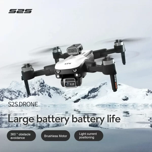 S2S Mini Drone 4k 8K HD caméra évitement d'obstacles photographie aérienne moteur sans brosse pliable Rc quadrirotor enfant jouet – Image 3