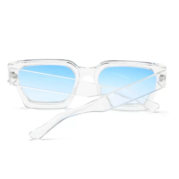 JNPCXI Mode Square Femmes Lunettes de soleil de luxe rétro Gradient Blue Designer Hommes Tendance Lunettes de soleil Ombres UV400 – Image 3
