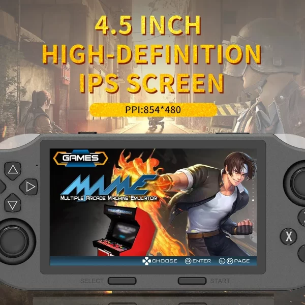 SF3000 Mini lecteur de jeu Portable 4.5 pouces écran IPS Console de jeu vidéo rétro plus de 20000 jeux intégrés pour PS1/GBA/SFC – Image 2