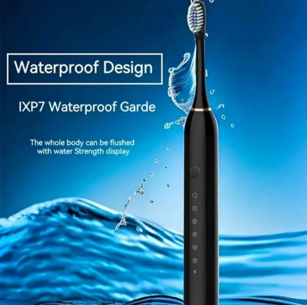 Brosse à dents électrique sonique pour adultes, étanche IPX7, tête de brosse DuPont, aste par USB, livres morts élevés, 6 modes de livres – Image 5