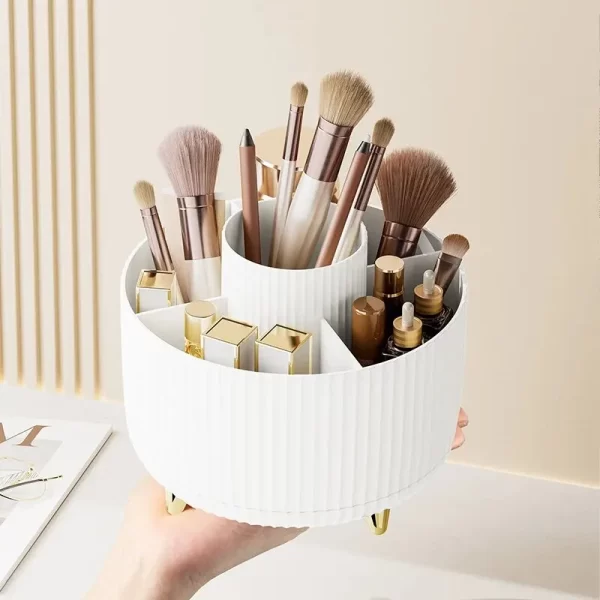 Conteneur de stockage de brosse de maquillage rotatif bouche étagère rouge ménager vanité stylo conteneur boîte de stockage de cosmétiques – Image 4