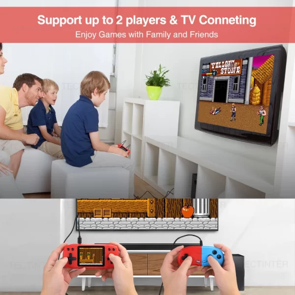 Console de jeux vidéo rétro intégrée, 620 jeux classiques, lecteur de jeux portable de 2,4 pouces, console rechargeable, sortie AV – Image 3