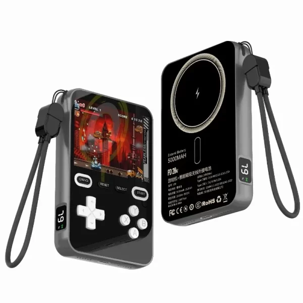 Mini Console de jeu portable à Absorption magnétique sans fil ou type-c, charge rapide, 5000mAh, avec plus de 1500 jeux – Image 10