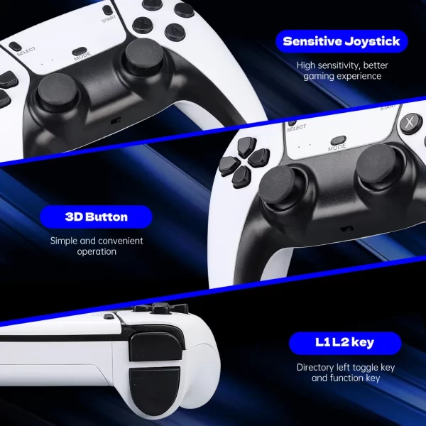 M15 4K Jeu Bâton Mini Rétro Jeu Vidéo Console Intégré 30000 Jeux Sans Fil Gamepads Jeu Vidéo Contrôleur Support 2 Joueur – Image 5