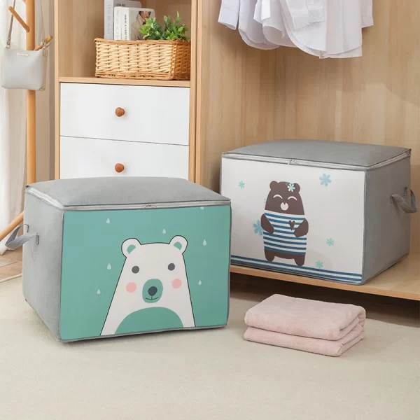 1pc grande capacité organisateur de sac de stockage de vêtements avec poignée renforcée pour couvertures de lit pliable avec sac de stockage à glissière – Image 5