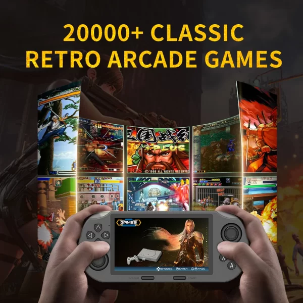 SF3000 Mini lecteur de jeu Portable 4.5 pouces écran IPS Console de jeu vidéo rétro plus de 20000 jeux intégrés pour PS1/GBA/SFC – Image 3