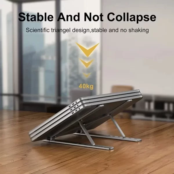 Nouveau Support de tablette Support de téléphone Portable pliable ordinateur Portable dissipateur de chaleur réglable ergonomique Support d'ordinateur Portable fournitures de bureau portables – Image 4