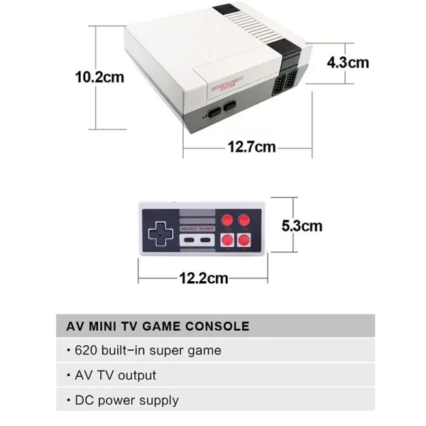Consoles de jeux vidéo rétro 8 bits, Mini bâton de jeu Compatible HDMI, 620 jeux intégrés, double manette de jeu, joueurs classiques, loisirs – Image 4