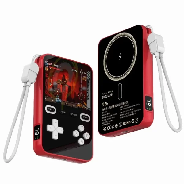 Mini Console de jeu portable à Absorption magnétique sans fil ou type-c, charge rapide, 5000mAh, avec plus de 1500 jeux – Image 9