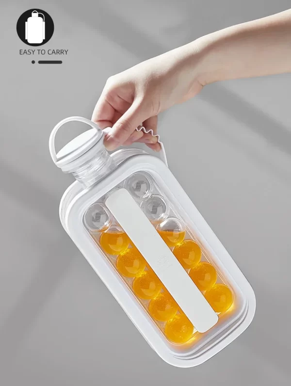 1 pièces moules à boules de glace pliable machine à glaçons maison voyage 2 en 1 boules de glace glaçons voyage Silicone compartiment à glace moule à glaçons – Image 9
