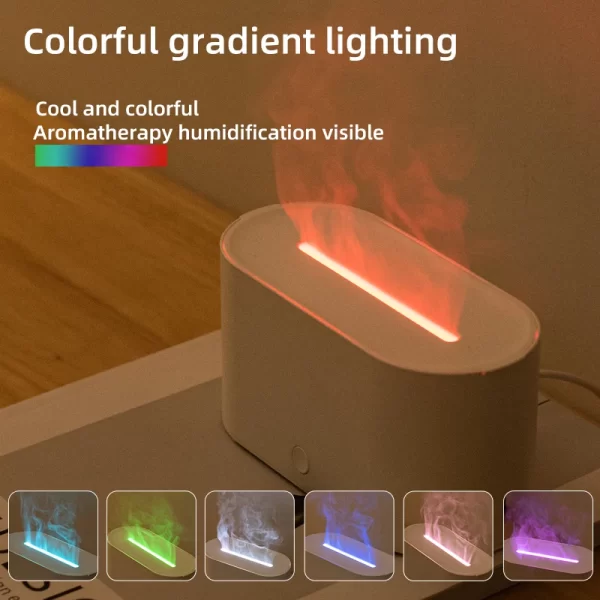 Humidificateur de flamme ultrasonique USB Desktop Home Chambre à coucher Atomisation d'huile essentielle Petit grand diffuseur d'arôme de brume – Image 3