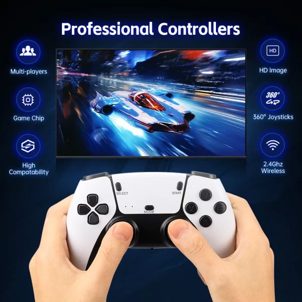 M15 4K Jeu Bâton Mini Rétro Jeu Vidéo Console Intégré 30000 Jeux Sans Fil Gamepads Jeu Vidéo Contrôleur Support 2 Joueur – Image 2