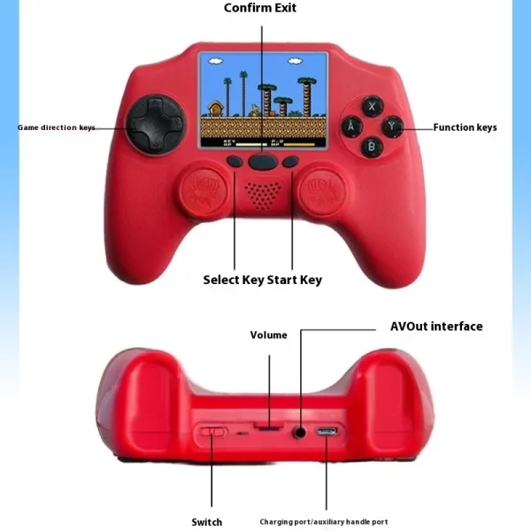 Console de jeu vidéo portable rétro H20, écran de 3.0 pouces, système 8 bits, 1000 jeux rétro intégrés, pour cadeaux de famille – Image 7
