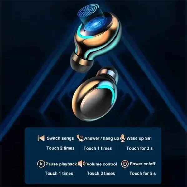 Nouveaux écouteurs Bluetooth F9 9D stéréo haute basse écouteurs sportifs mains libres contrôle tactile Tws écouteurs sans fil casque imperméable – Image 5