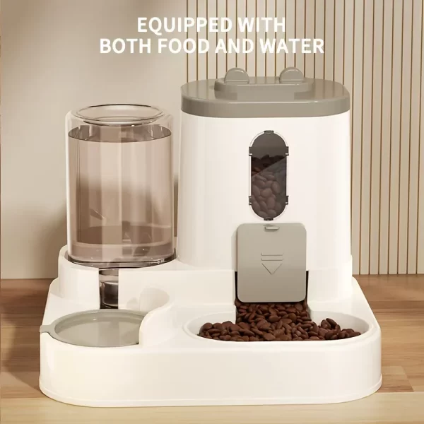 Distributeur d'eau et de nourriture pour chat 2 en 1, entièrement automatique intégré, distributeur d'eau et d'alimentation pour chat, distributeur d'eau mignon – Image 4