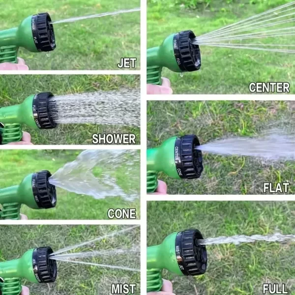 Tuyau magique haute pression extensible de 200 pieds, 7 fonctions de pulvérisation d'eau, pistolet, matériaux durables, outils d'arrosage de jardin domestique – Image 5