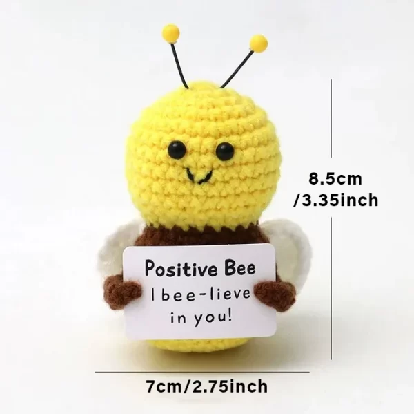 Poupée au Crochet de câlin de poche à énergie positive, Mini peluche tricotée à la main, pomme de terre, tortue, légumes, canard, cadeau de soutien amusant avec carte – Image 8