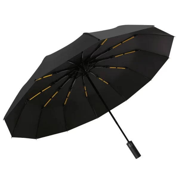 Parapluie entièrement automatique, parapluie de protection solaire en caoutchouc noir à double usage pour tous les temps, parapluie pare-soleil pliable haut de gamme – Image 4