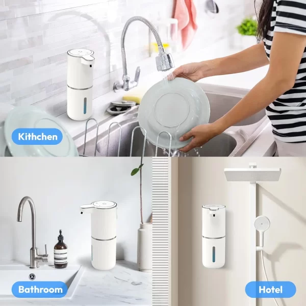 Machine à mousse de nettoyage distributeur de savon portable sans contact domestique capteur automatique mousse désinfectant pour les mains capteur toilette publique – Image 6