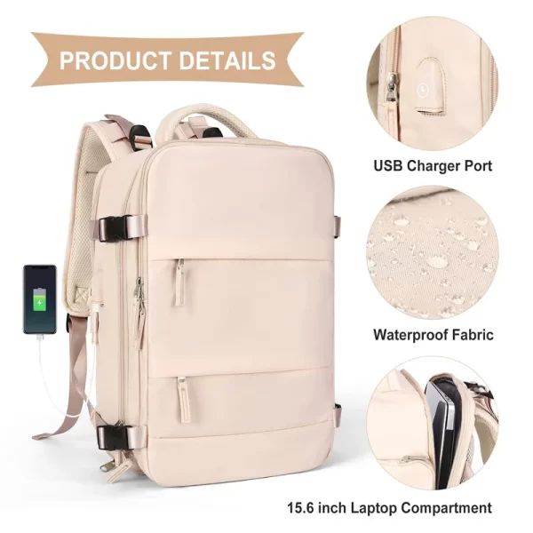 AkooluRu sac de voyage multifonction grande capacité pour ordinateur portable étudiant MacBook pro 13/14/16 pouces coque d'ordinateur avec accessoires – Image 4