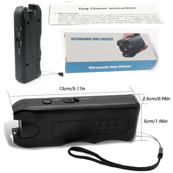 Répulsif à ultrasons portable 3 en 1 pour chien, dispositif anti-aboiement, dissuasif, dispositif d'entraînement pour animaux de compagnie – Image 7