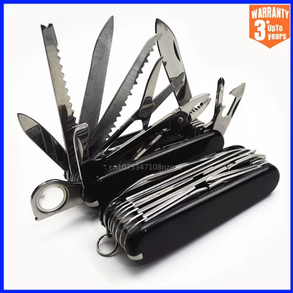 Couteau de poche multifonctionnel pliant de l'armée, outils à main suisses, outil opaque, équipement EDC, camping en plein air, survie – Image 3