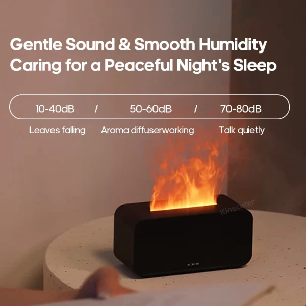 Simulation de diffuseur d'arôme Humidificateur d'air à flamme colorée peut ajouter un réglage de synchronisation d'huile essentielle Ultrasonic Cool Mist Maker Fogger – Image 5