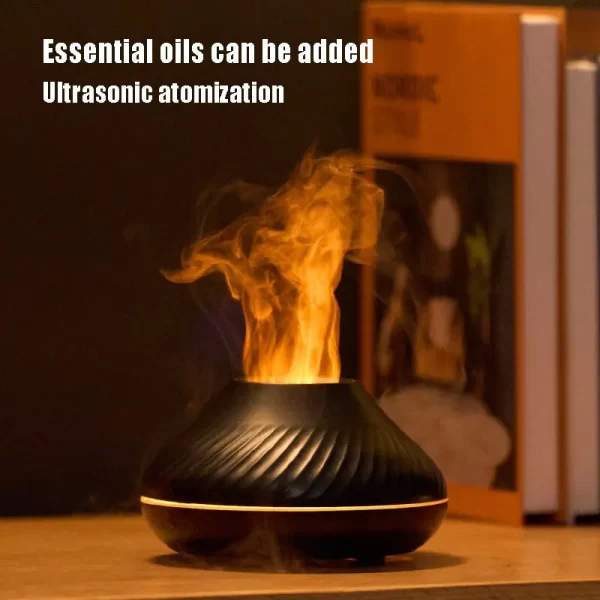 Humidificateur d'aromathérapie flamme de bureau de style maison nordique Atmosphère Lumière Brouillard élevé Calme Petit espace et économie – Image 4