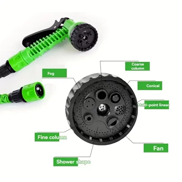 Tuyau magique haute pression extensible de 200 pieds, 7 fonctions de pulvérisation d'eau, pistolet, matériaux durables, outils d'arrosage de jardin domestique – Image 9