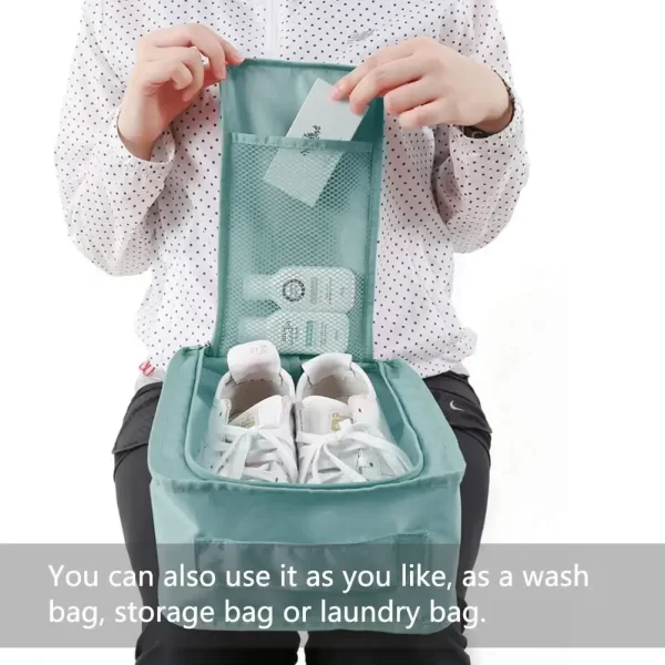 5/1 pièces Portable pliant petit sac à chaussures sac de rangement de voyage sac de rangement de chaussures multifonctionnel étanche plage voyage sac à chaussures – Image 5